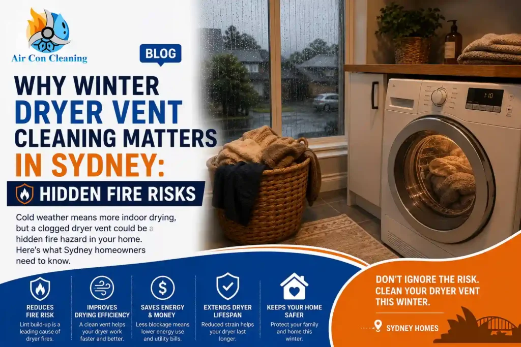 Why winter dryer vent cleaning matters in Sydney and the hidden fire risks