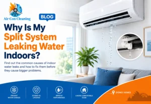 Split system AC leaking water indoors